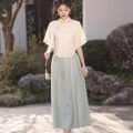 mid-sleeve-republic-qipao-dress-set-for-women-main-photo-2