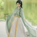 green-weiJin-style-women's-summer-cross-collar-ruqun-photo-2
