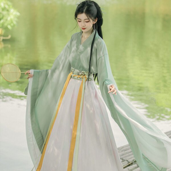 green-weiJin-style-women's-summer-cross-collar-ruqun-photo-2