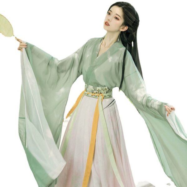 green-weiJin-style-women's-summer-cross-collar-ruqun-photo-4