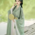 green-weiJin-style-women's-summer-cross-collar-ruqun-photo-5