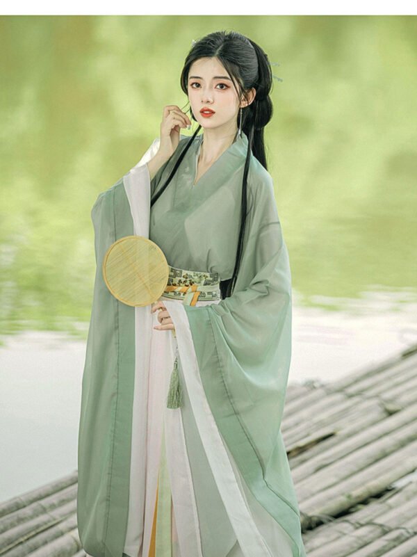 green-weiJin-style-women's-summer-cross-collar-ruqun-photo-5