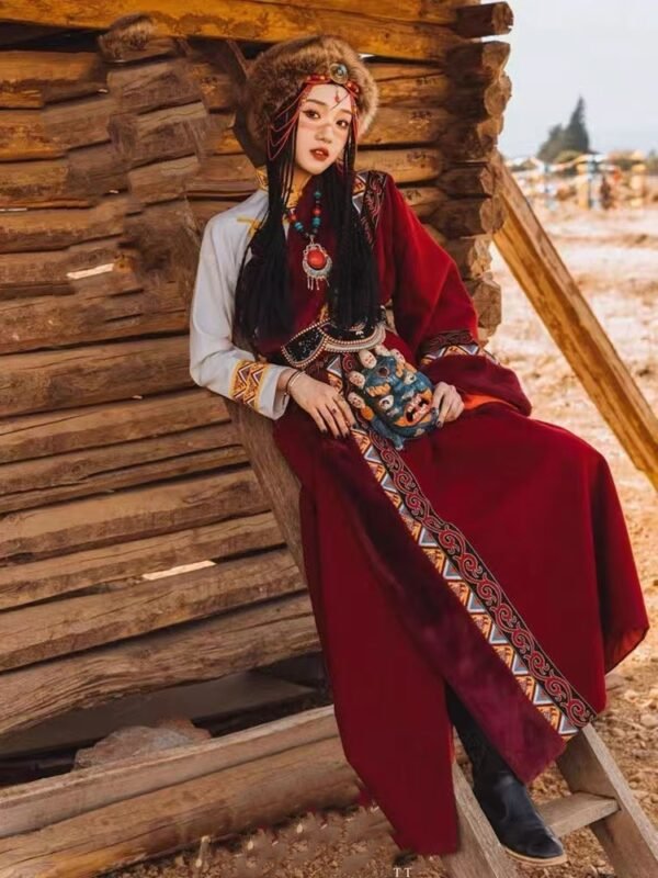 red-women-tibetan-clothing-set-main-photo-3