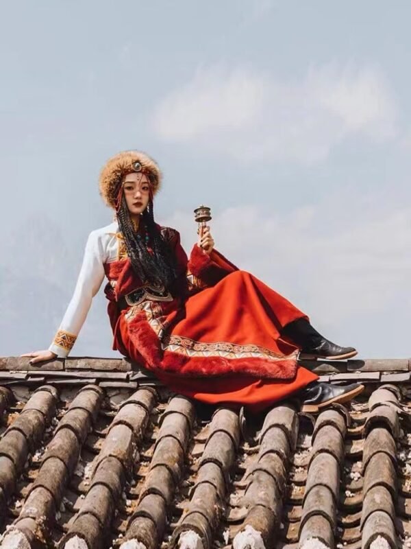 red-women-tibetan-clothing-set-main-photo-4