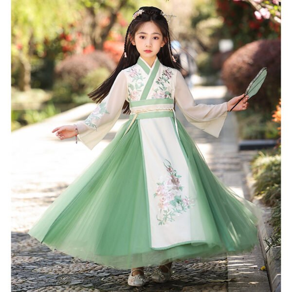 Girl's Green Hanfu Dress