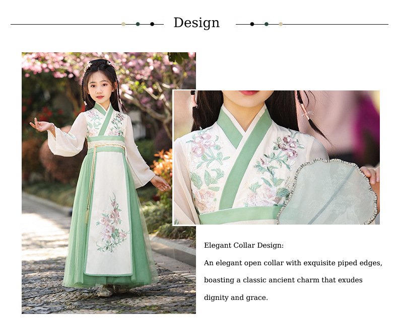 Girl's Green Hanfu Dress