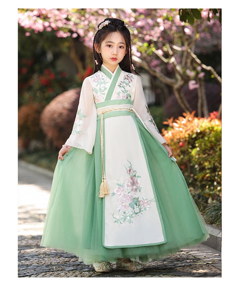 Girl's Green Hanfu Dress