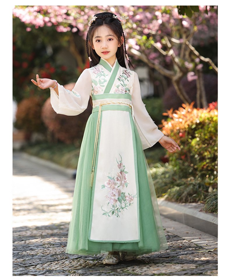 Girl's Green Hanfu Dress