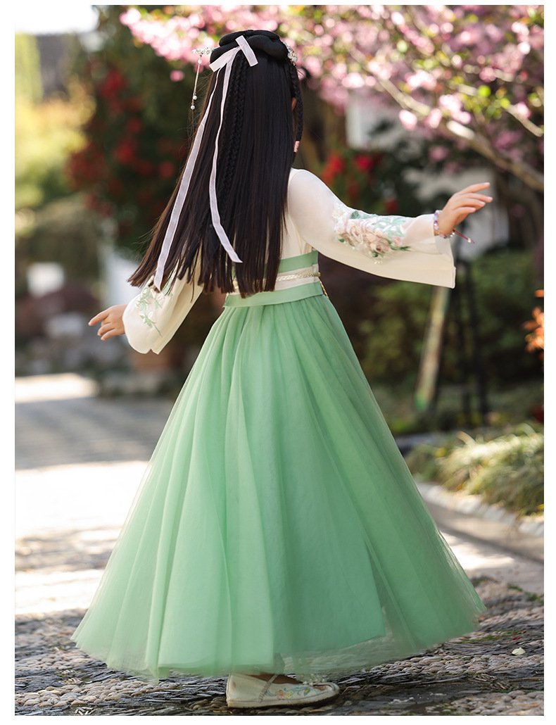 Girl's Green Hanfu Dress