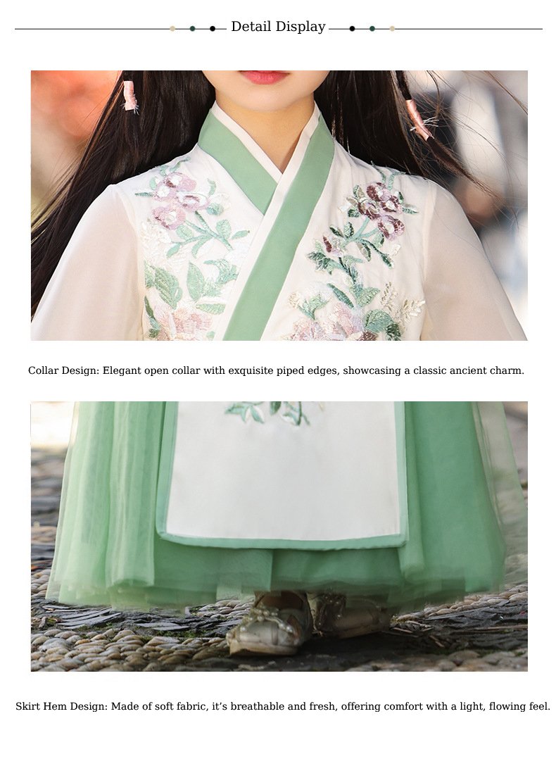 Girl's Green Hanfu Dress