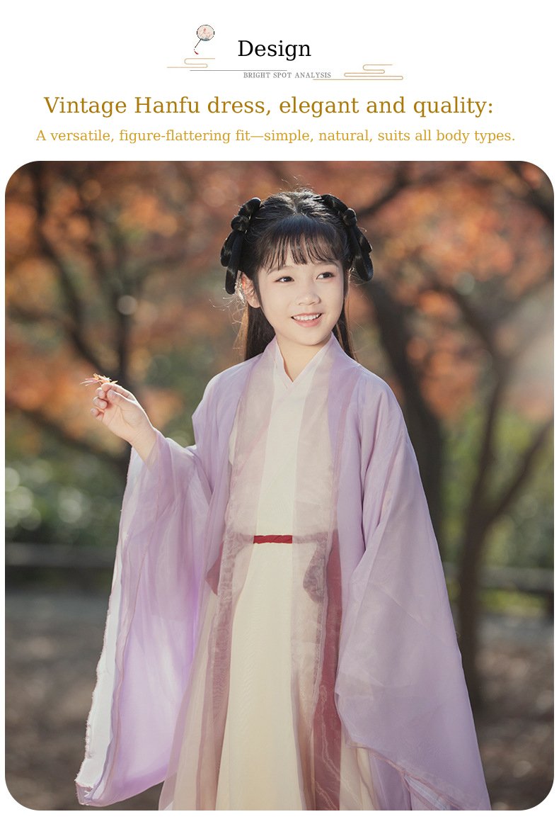 Children's Wei-Jin Style Purple Hanfu