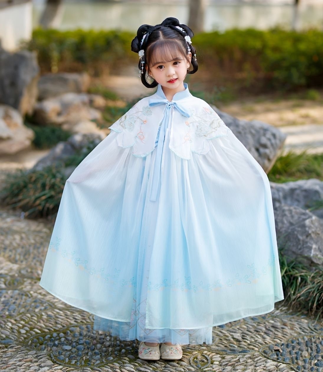 Best Quality Pink/Blue Girl's Hanfu Set