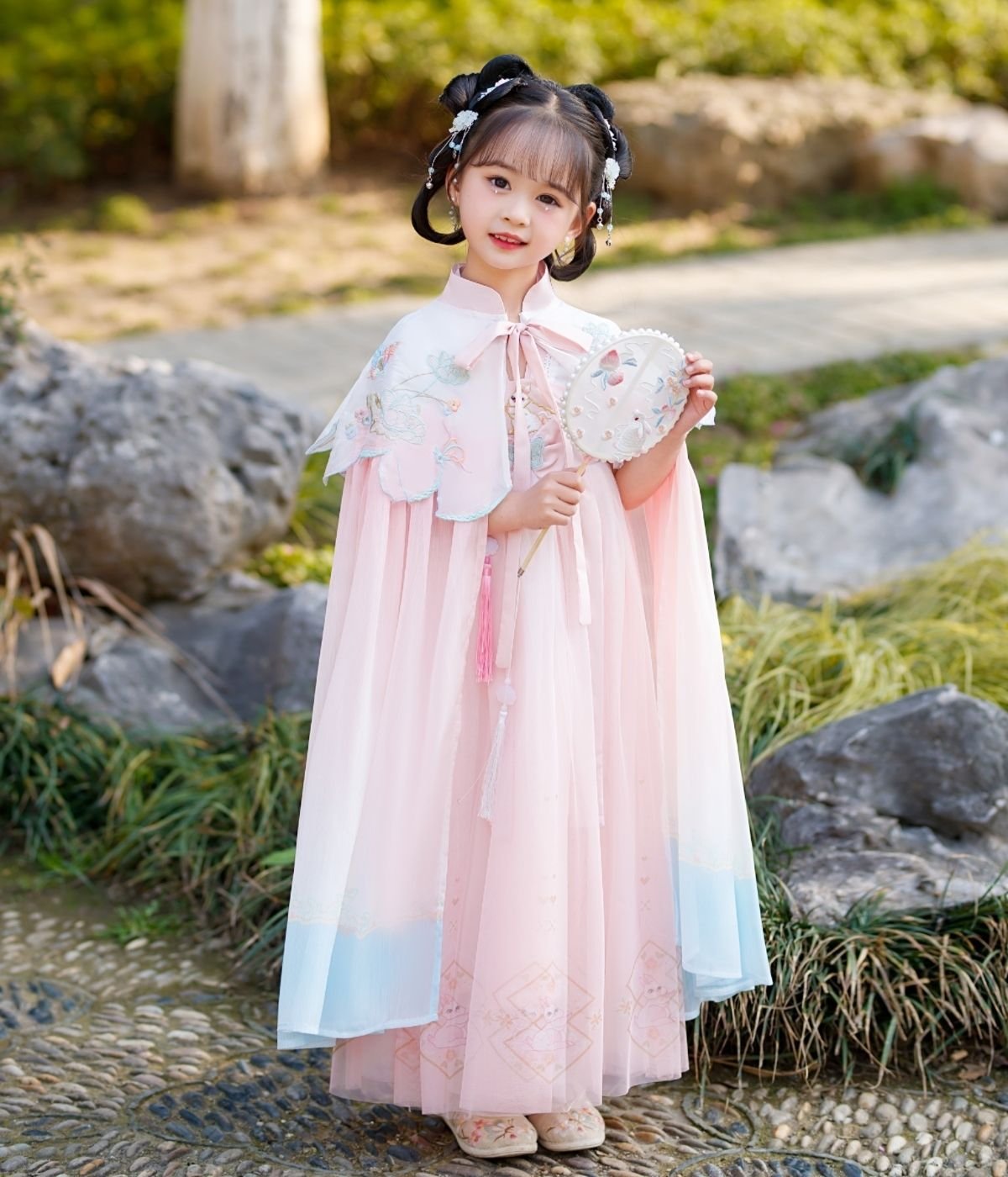 Best Quality Pink/Blue Girl's Hanfu Set
