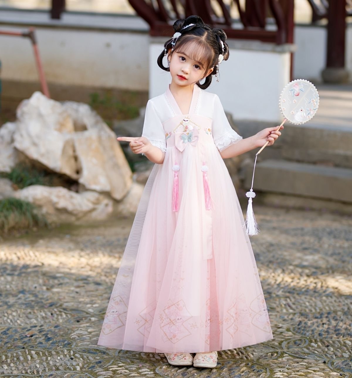 Best Quality Pink/Blue Girl's Hanfu Set