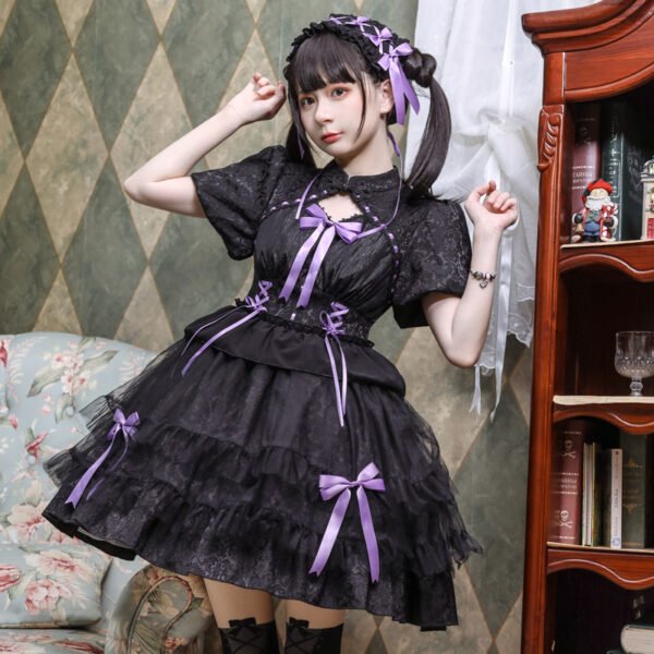 Short Sleeve Black Lolita Dress