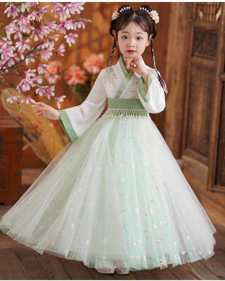 Exquisite Fairy Green Improved Hanfu for Girls