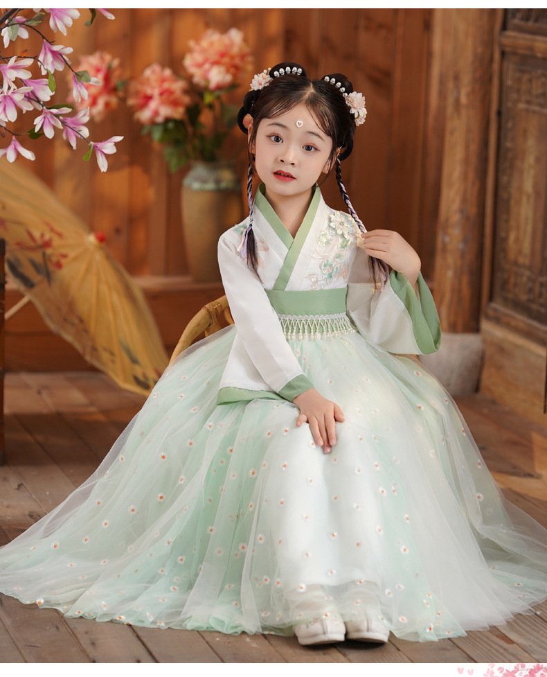 Exquisite Fairy Green Improved Hanfu for Girls