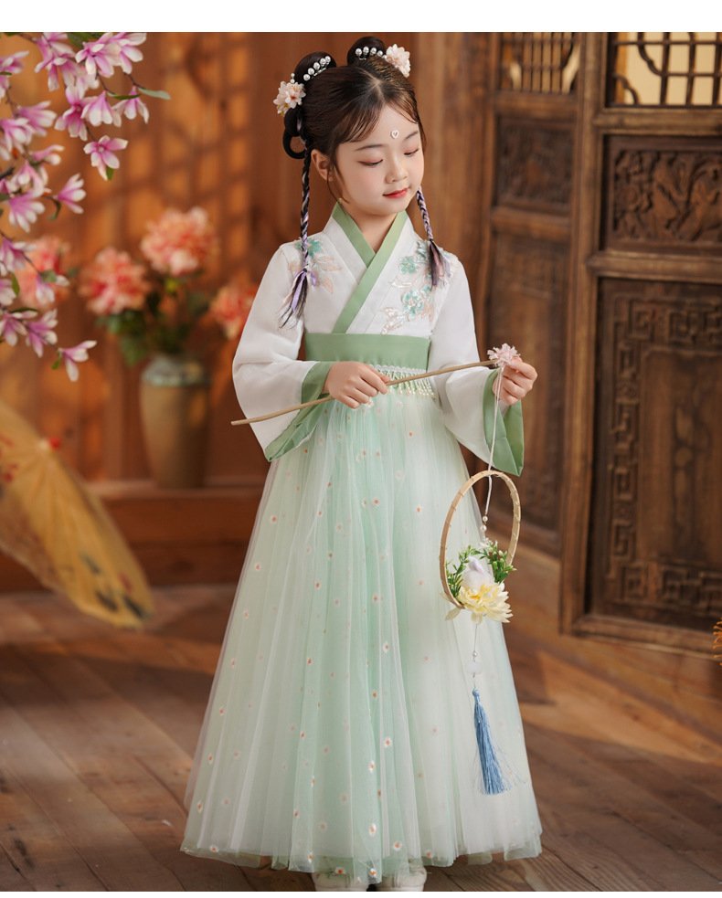 Exquisite Fairy Green Improved Hanfu for Girls
