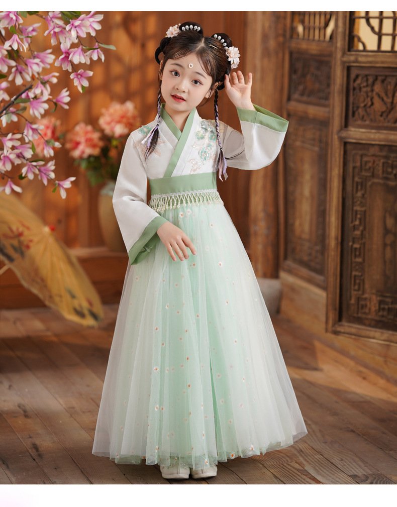 Exquisite Fairy Green Improved Hanfu for Girls