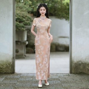 Handcrafted Mulberry Cheongsam Dress