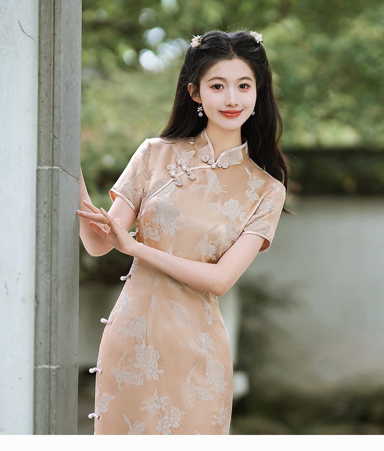 Spring 2025 Mulberry Silk Cheongsam Dress