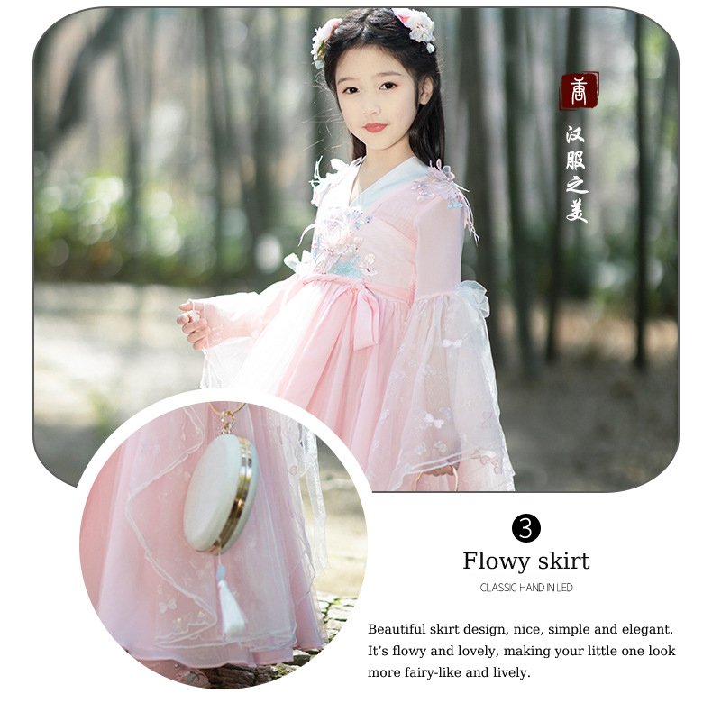 Girl's pink hanfu dress
