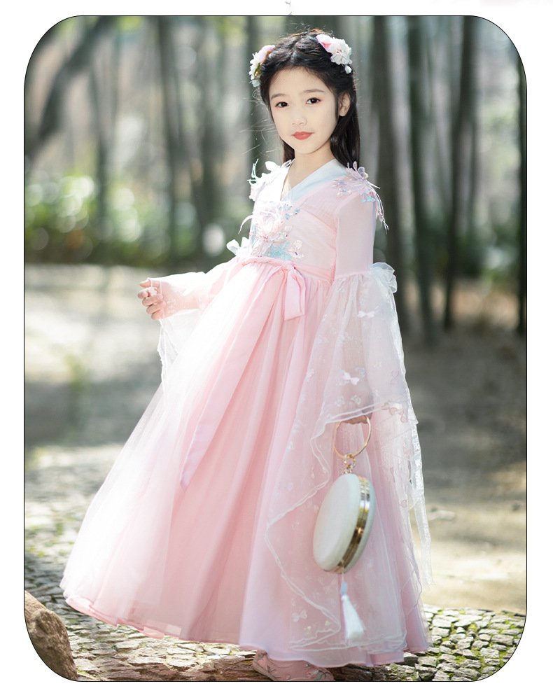 Girl's pink hanfu dress