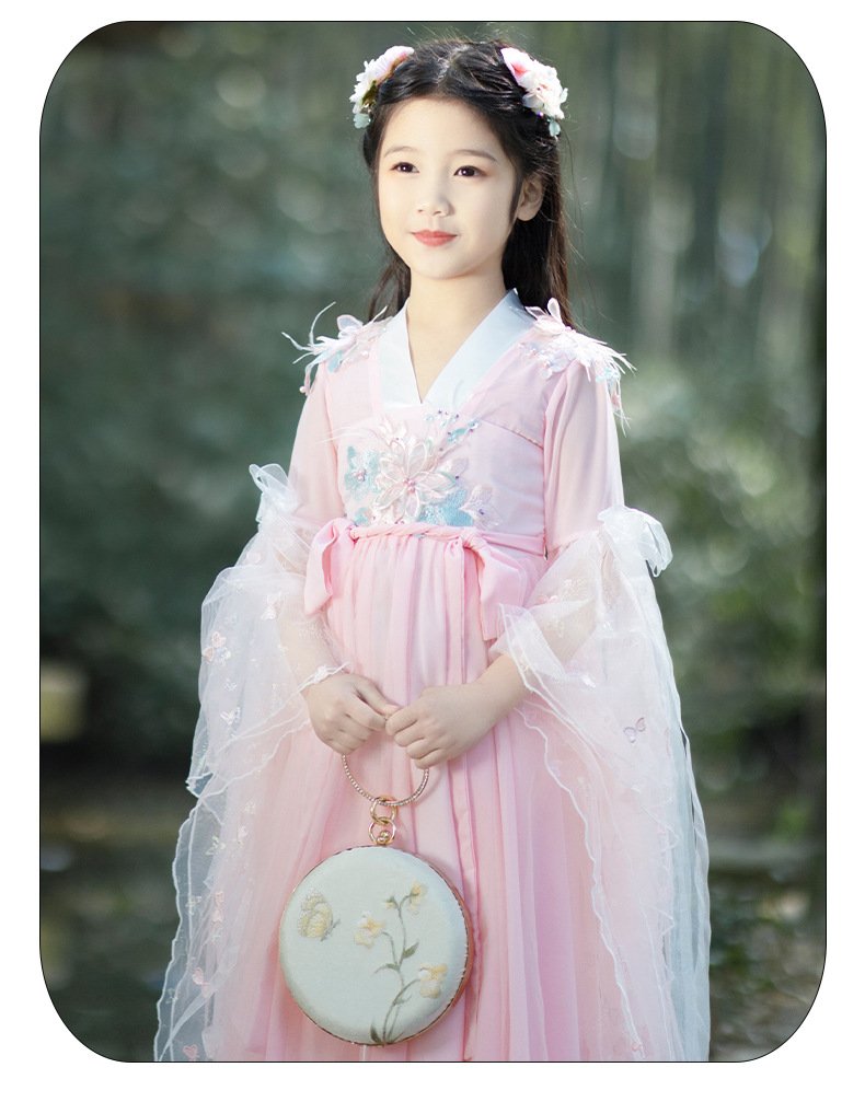 Girl's pink hanfu dress
