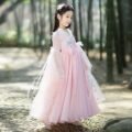 Pink Kid' s Traditional Embroidered Hanfu Dress