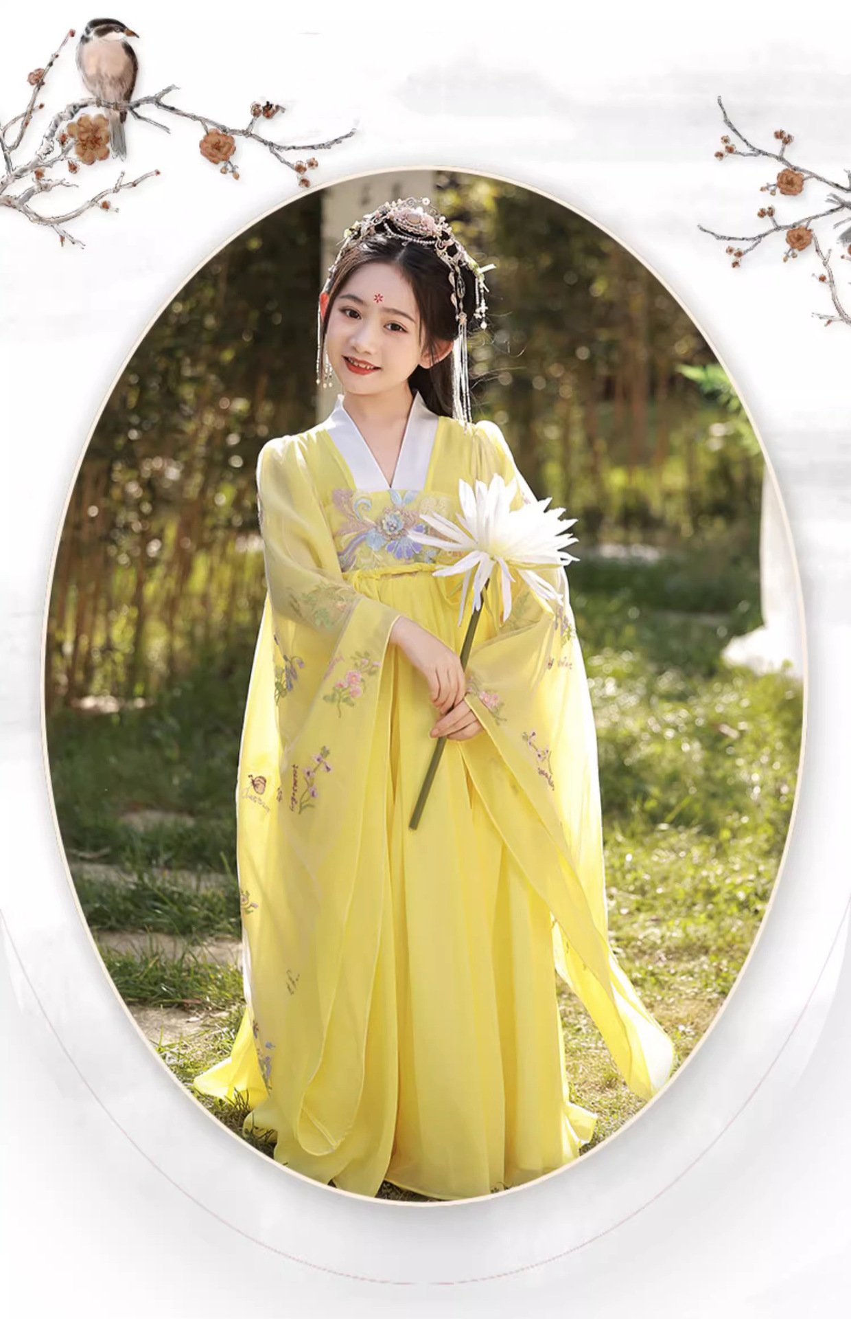 New Girl's Yellow Hanfu Dress