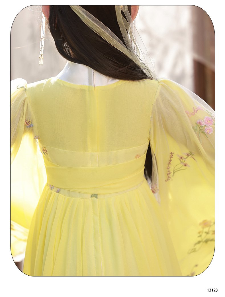 New Girl's Yellow Hanfu Dress