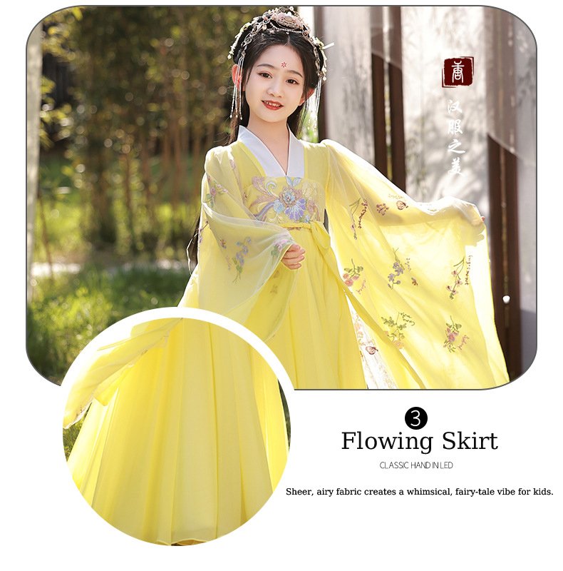 New Girl's Yellow Hanfu Dress