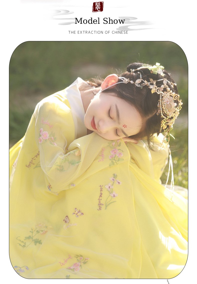 New Girl's Yellow Hanfu Dress
