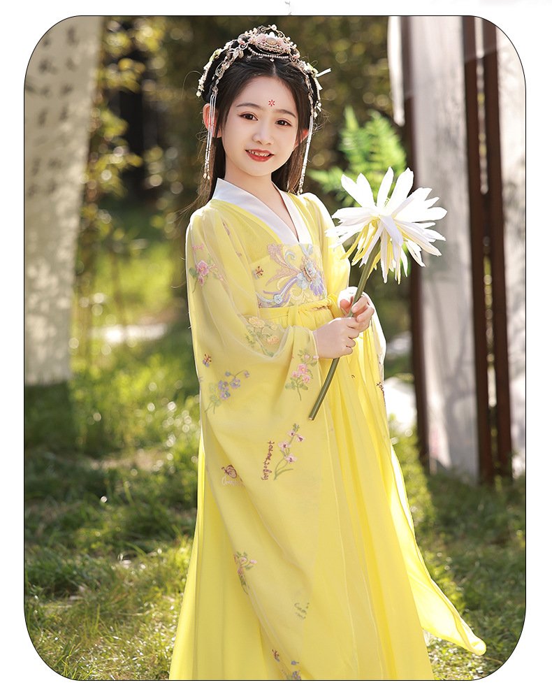 New Girl's Yellow Hanfu Dress