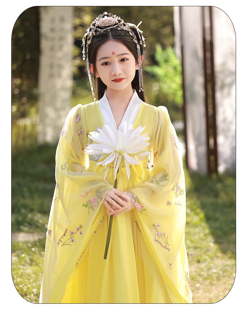 New Girl's Yellow Hanfu Dress