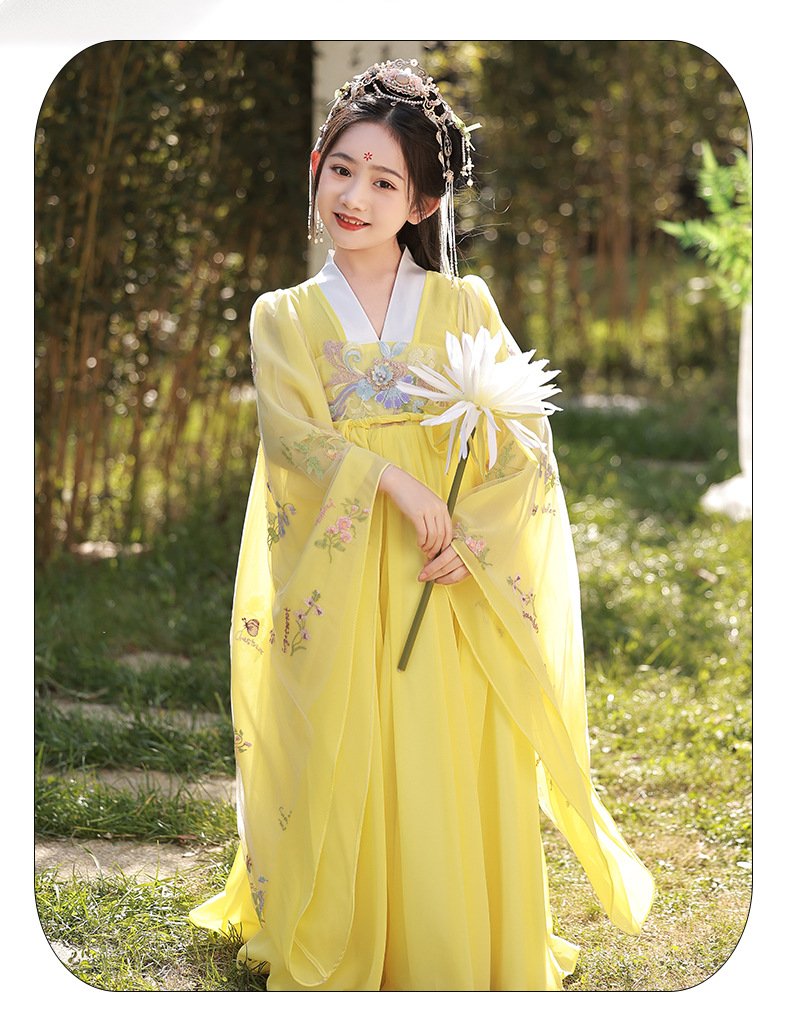 New Girl's Yellow Hanfu Dress