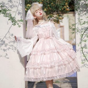 Pure Color Strappy Lolita Dress