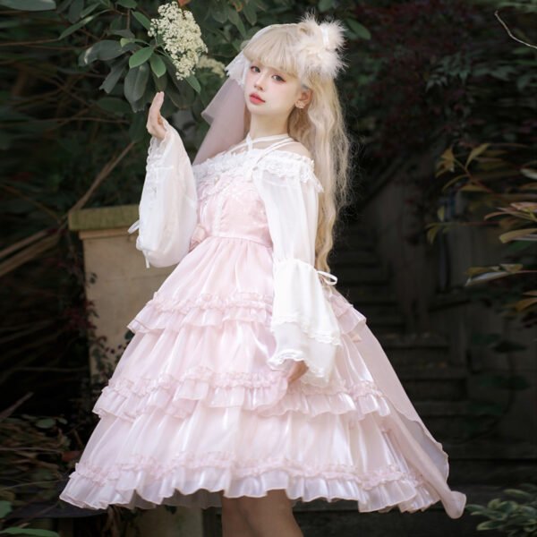 Pure Color Strappy Lolita Dress