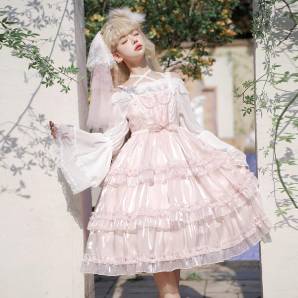 Pure Color Strappy Lolita Dress
