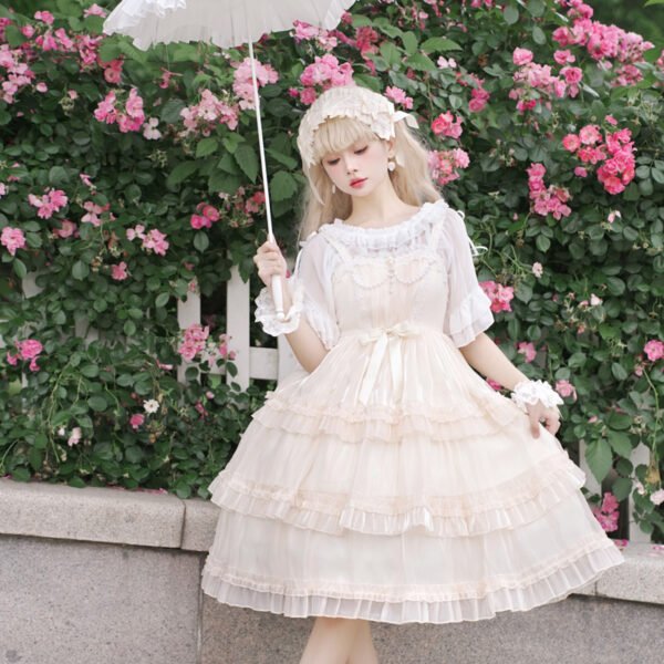 Pure Color Strappy Lolita Dress