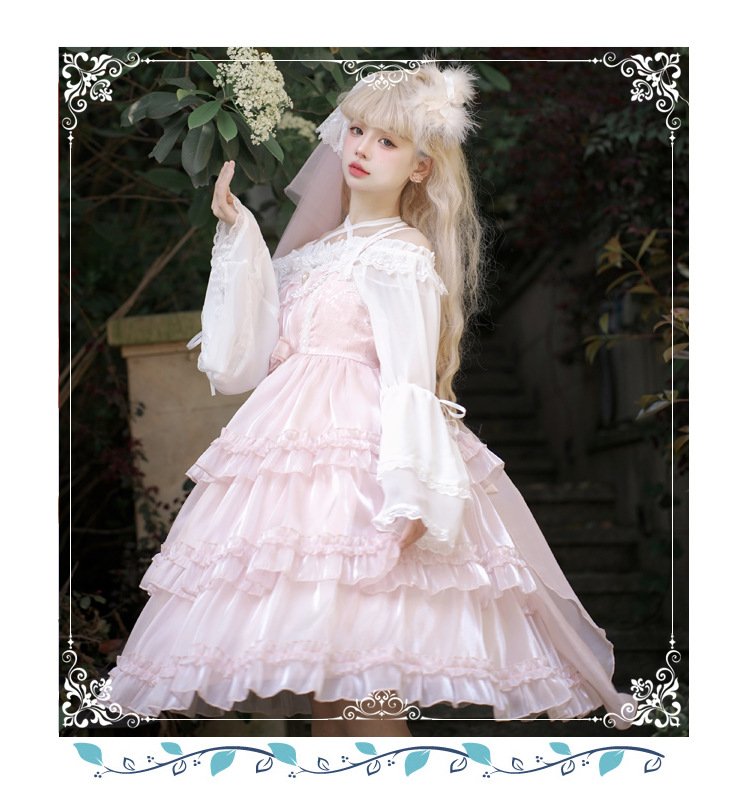 Pink Lolita dress with spaghetti straps