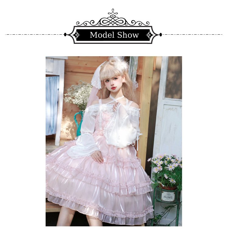 Pink Lolita dress with spaghetti straps