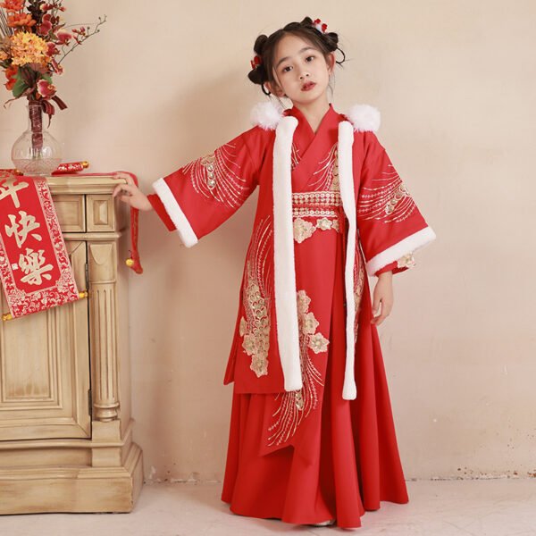 Chinese New Year Girls' Red Hanfu