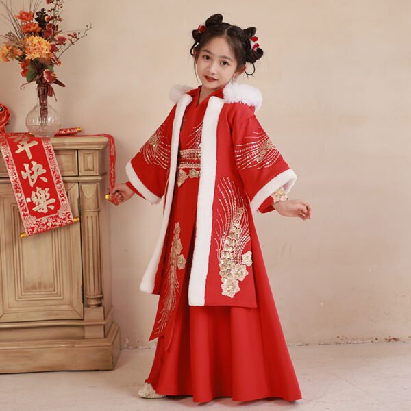 Chinese New Year Girls' Red Hanfu