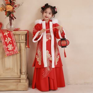 Chinese New Year Girls' Red Hanfu