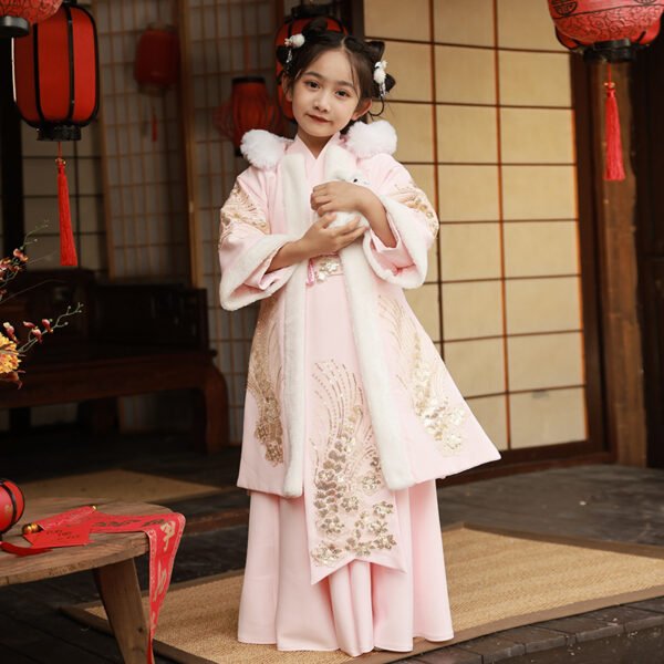 Chinese New Year Girls' pink Hanfu