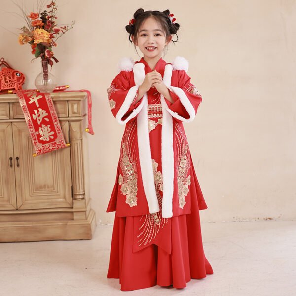 Chinese New Year Girls' Red Hanfu