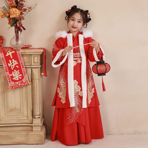 Chinese New Year Girls' Red Hanfu