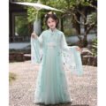 Kids' Song Dynasty green hanfu Clothing