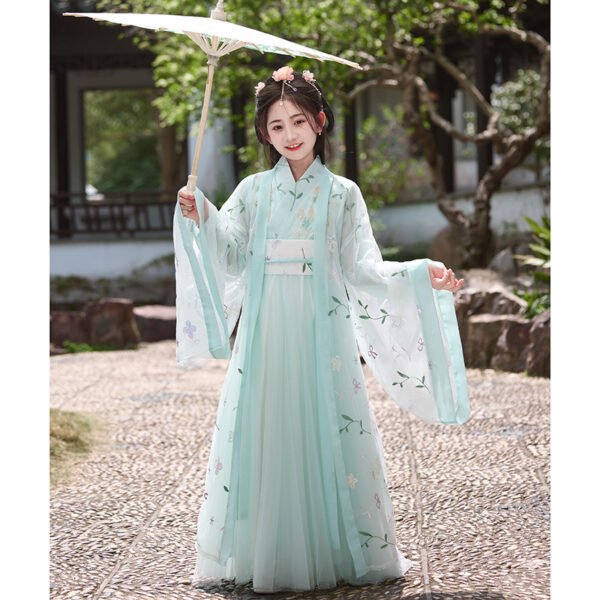 Kids' Song Dynasty green hanfu Clothing